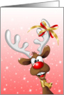 Funny Christmas Reindeer Cartoon card
