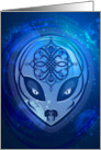Blue Alien Dream Digital Art Design card