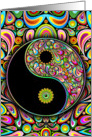 Blank Note Card, Yin and Yang Psychedelic Art Symbol card