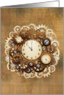 Blank Note Card, Steampunk Vintage Style Clocks and Gears card