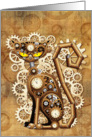 Steampunk Cat Vintage Style card