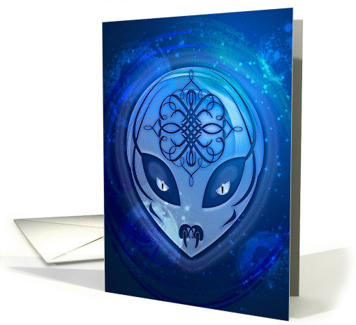 Blue Alien Dream Digital Art Design card (1178070)