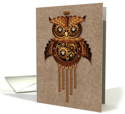 Steampunk Owl Vintage Style card (1187902)