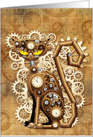 Steampunk Cat Vintage Style card