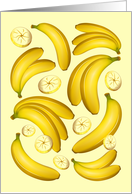 Banana Fruity Pattern, Any Occasion Blank Note card