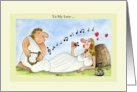 Customizable Valentine’s Day For Her Cards, Love Music Wine card