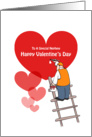 Valentine’s Day Nephew Cards, Red Hearts, Painter Cartoon card