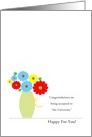 Customizable School Acceptance Congratulations Cards, Colorful Flowers card