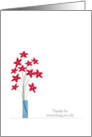 Admin Professionals Day Cards, Red Flowers In A Vase card