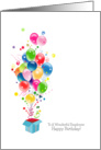 Employee Birthday Cards, Colorful Balloons Coming Out Of Gift Box card