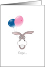 Belated Birthday Cards, Donkey Cartoon With Balloons card