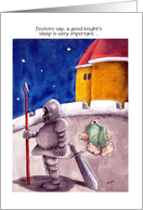 Get well soon cards, funny knight cartoon card