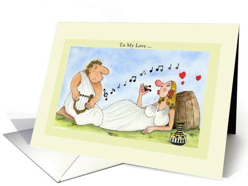 Customizable Valentine's Day For Her Cards, Love Music Wine card