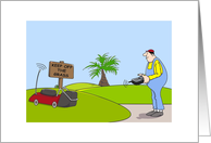 Gardening Bland Note Cards, Funny Gardener Cartoon card