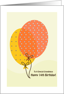 14th Birthday Grandniece Cards, Big Colorful Balloons card
