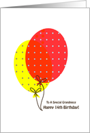 14th Birthday Grandniece Cards, Big Colorful Balloons card