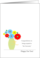 Customizable School Acceptance Congratulations Cards, Colorful Flowers card