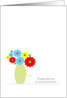 Congratulations Promotion Cards, cute colorful flowers in vase card