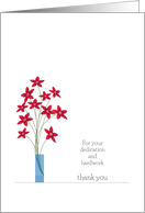 Business Employee Appreciation Thank You Card Cute Red Flowers card