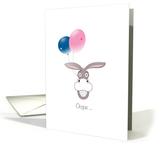 Belated Birthday Cards, Donkey Cartoon With Balloons card (1271560)