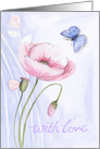Poppy & Butterfly With Love card