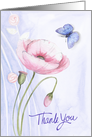 Poppy & Butterfly Thank You card