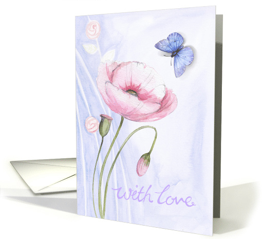 Poppy & Butterfly With Love card (1223862)
