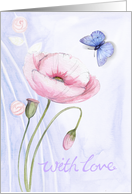 Poppy & Butterfly With Love card