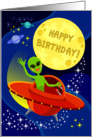birthday card - alien in space card