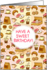Birthday Card - cakes and pastries card