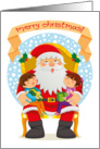 Christmas card - Santa Claus and kids card