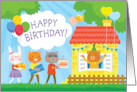 Happy Birthday  animal cartoons card