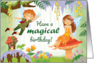 Magical Birthday Card With Fairies in the Forest card