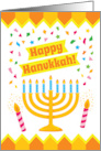 Happy Hanukkah Card with a Menorah and Candles card