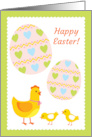 Happy Easter Chicks and Easter Eggs card