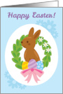 Happy Easter Chocolate Bunny in a Wreath card