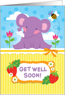 Get Well Soon  cute elephant card