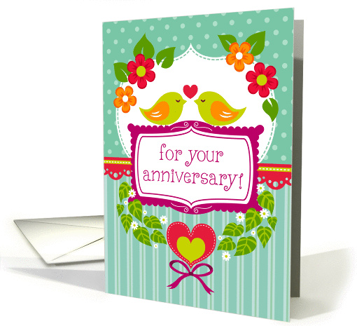For Your Anniversary  birds and flowers card (1425976)