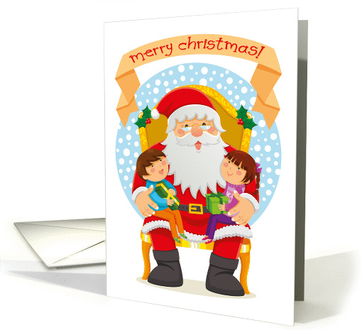 Christmas card - Santa Claus and kids card (1441706)