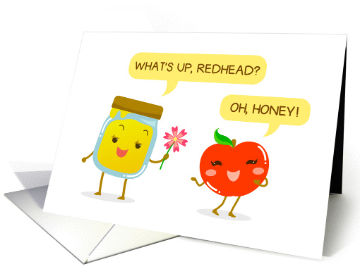Rosh Hashanah  cartoon apple and honey card (1442780)