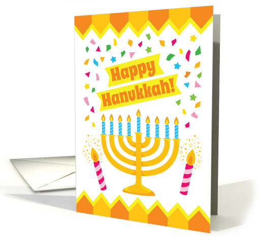 Happy Hanukkah Card with a Menorah and Candles card (1704238)