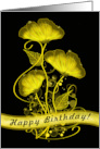 Happy Birthday Yellow Flowers on a Black card
