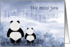 We Miss You Two Cute Pandas Blank Inside card