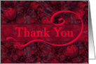 Thank You in Red Color with Tulips Blank Inside card