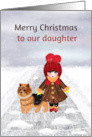 Merry Christmas to Our Daughter Little Girl with Dog card