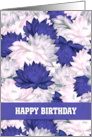 Happy Birthday Purple and Soft Pink Flowers card