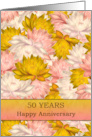 50 Years Happy Anniversary Yellow and Pink Flowers card