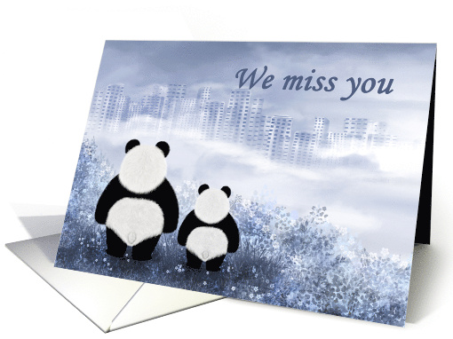 We Miss You Two Cute Pandas Blank Inside card (1645898)