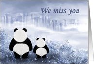 We Miss You Two Cute Pandas Blank Inside card