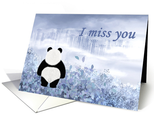 I Miss You Cute Panda Misses card (1645900)